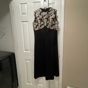 Handmade Gown, black with floral sparkle top